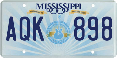 MS license plate AQK898