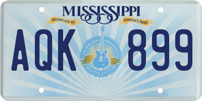 MS license plate AQK899
