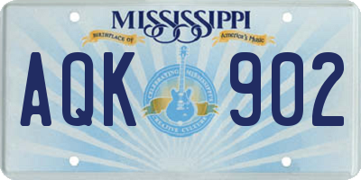 MS license plate AQK902