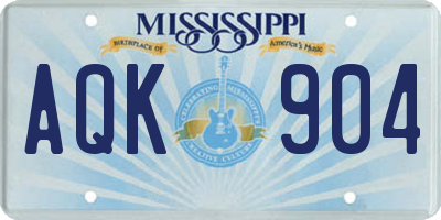 MS license plate AQK904
