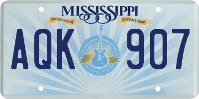 MS license plate AQK907