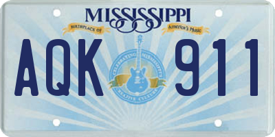 MS license plate AQK911