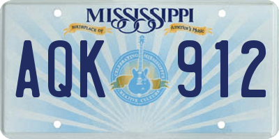 MS license plate AQK912