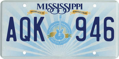 MS license plate AQK946