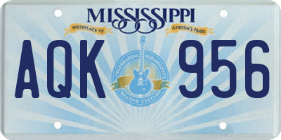 MS license plate AQK956