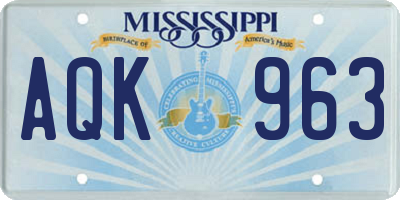 MS license plate AQK963