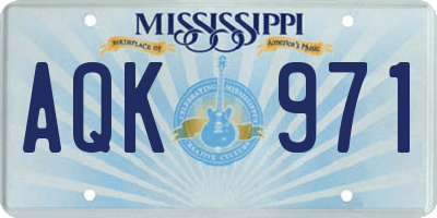 MS license plate AQK971