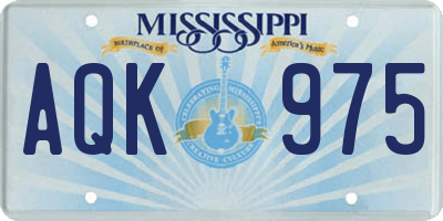 MS license plate AQK975