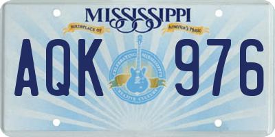 MS license plate AQK976