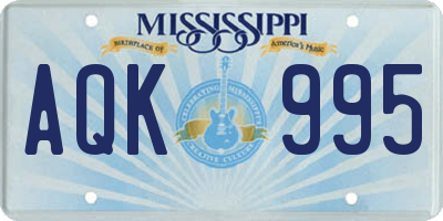 MS license plate AQK995