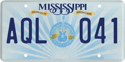 MS license plate AQL041