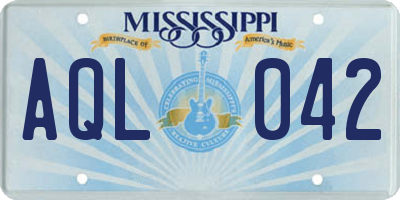 MS license plate AQL042