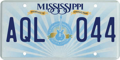 MS license plate AQL044