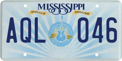 MS license plate AQL046