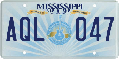 MS license plate AQL047