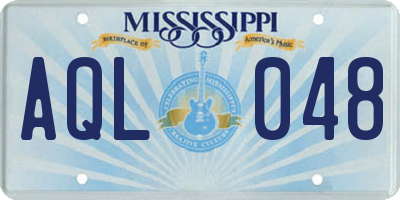MS license plate AQL048