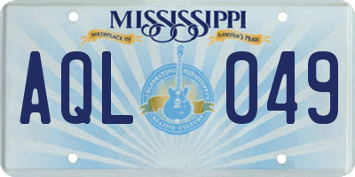 MS license plate AQL049