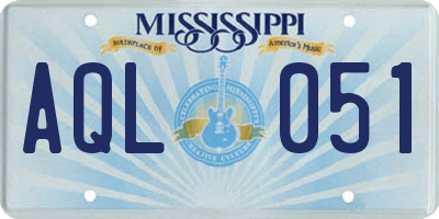 MS license plate AQL051