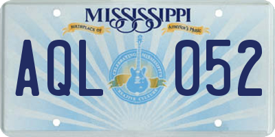 MS license plate AQL052