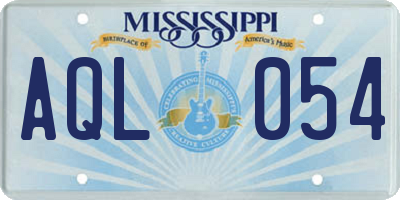 MS license plate AQL054