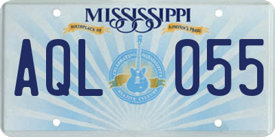 MS license plate AQL055