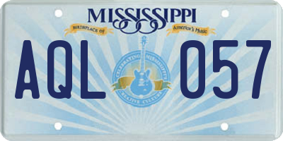 MS license plate AQL057