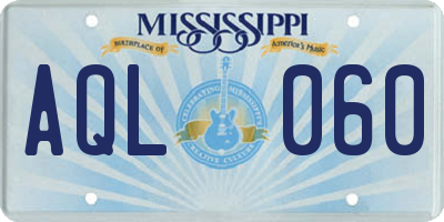 MS license plate AQL060
