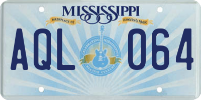 MS license plate AQL064