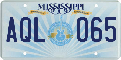 MS license plate AQL065