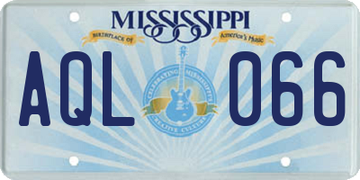 MS license plate AQL066