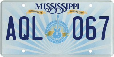 MS license plate AQL067