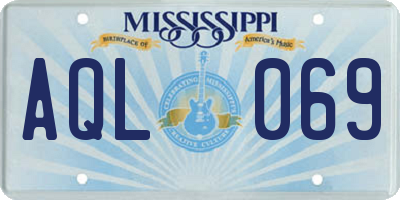 MS license plate AQL069