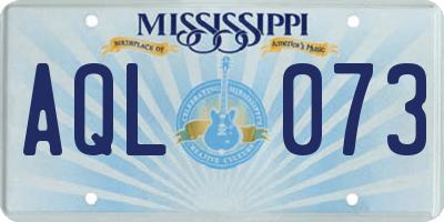 MS license plate AQL073