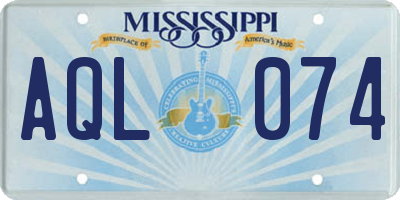 MS license plate AQL074