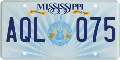 MS license plate AQL075