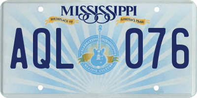 MS license plate AQL076