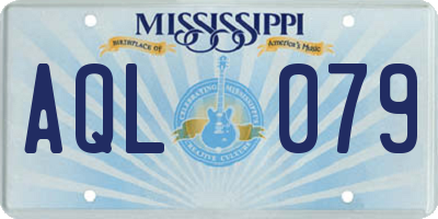 MS license plate AQL079