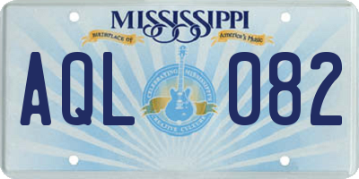 MS license plate AQL082
