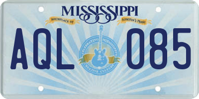 MS license plate AQL085