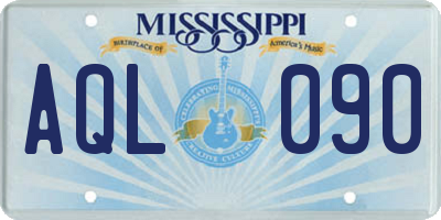 MS license plate AQL090