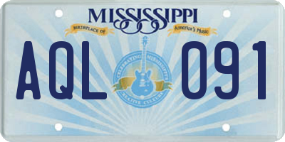 MS license plate AQL091
