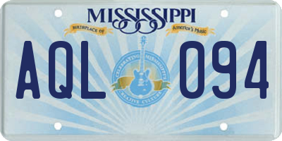 MS license plate AQL094
