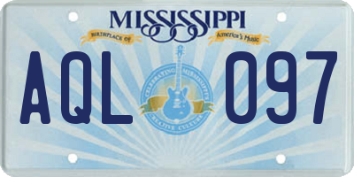 MS license plate AQL097