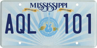 MS license plate AQL101