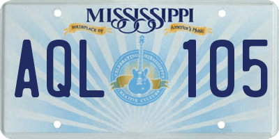 MS license plate AQL105