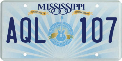 MS license plate AQL107