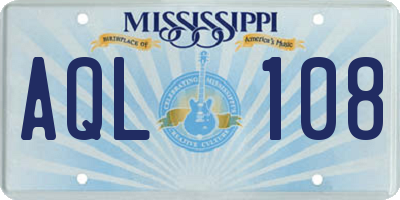 MS license plate AQL108