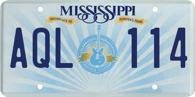 MS license plate AQL114
