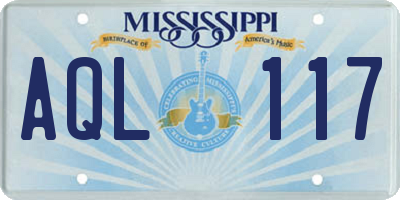 MS license plate AQL117