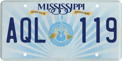 MS license plate AQL119